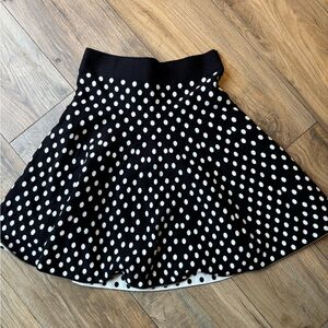Maeve Anthropologie Polka Dot Black and White sweater Skirt
